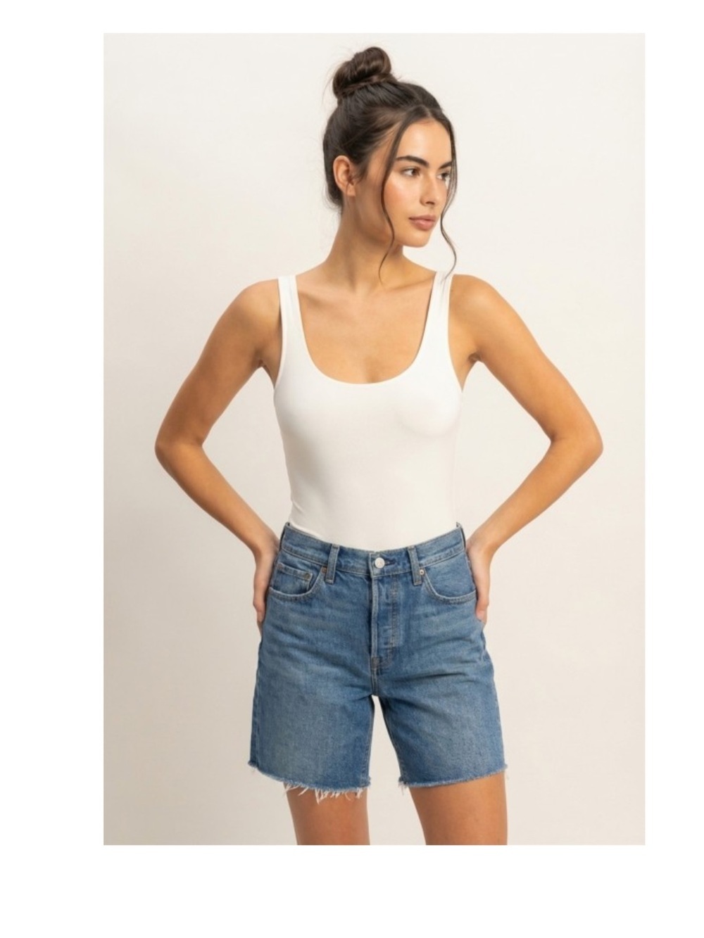 HYFVE off White Scoop-Back Bodysuit Medium